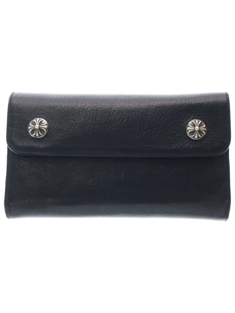 Chrome Hearts Wave Leather Wallet Black